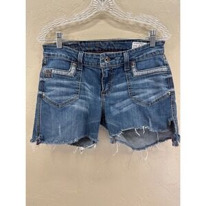 Southern‎ Thread Finley Cut Off Denim Shorts 30 W Medium Wash Western Distressed